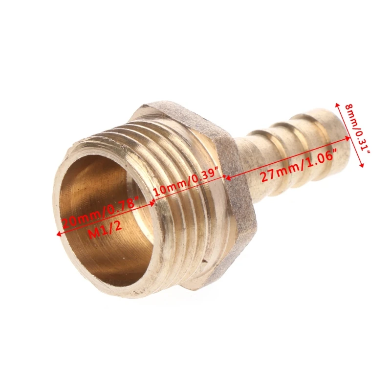 AIMOMETER латунь мужской/женский резьба 1/2 &quotBSP до 8 мм Барб шланг муфта соединитель