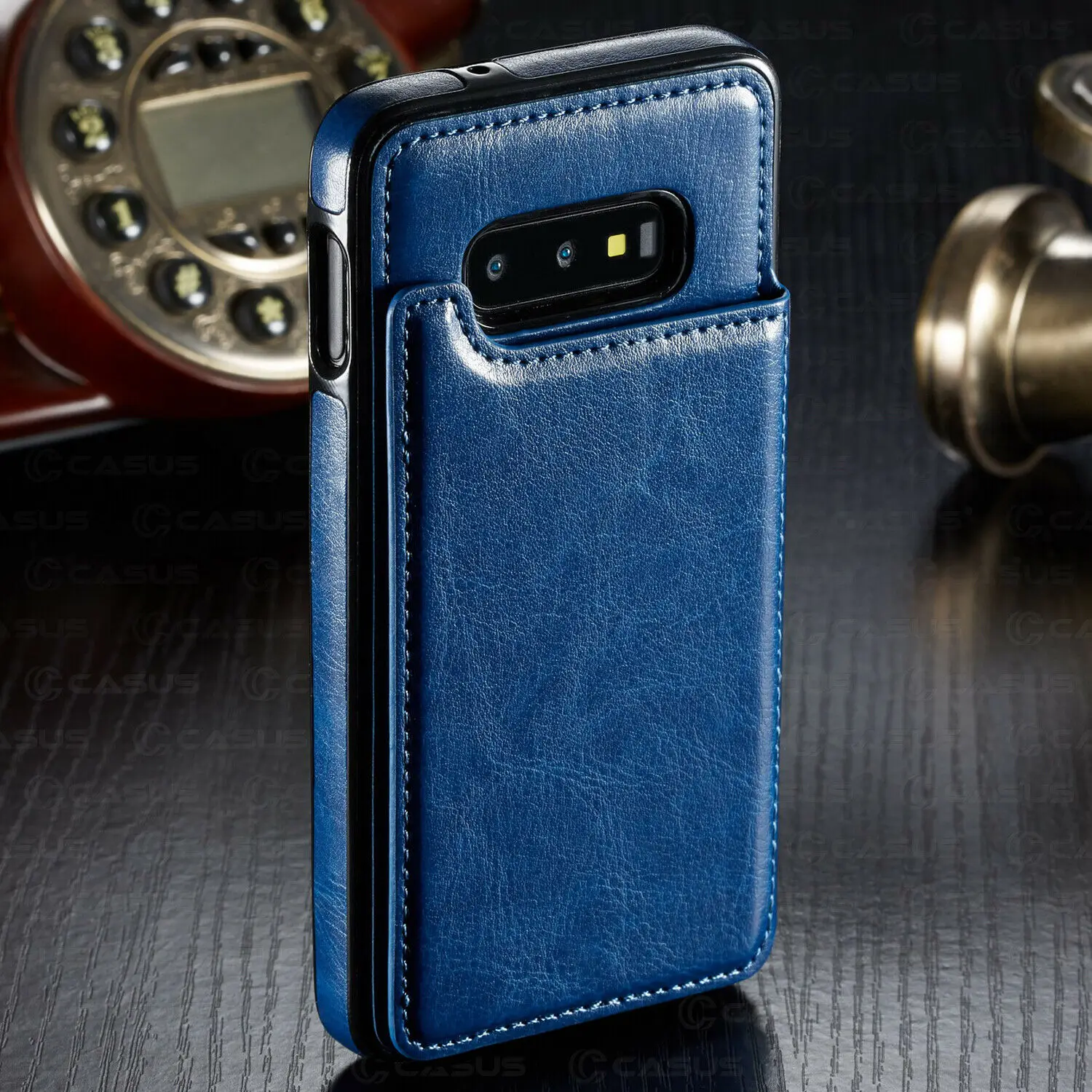 Кожаный чехол-бумажник с магнитной застежкой для samsung Galaxy S10 Plus S10e S10, чехол со слотом для карт для samsung Galaxy S9 S8 Plus Note 8 9, чехол - Цвет: BLUE