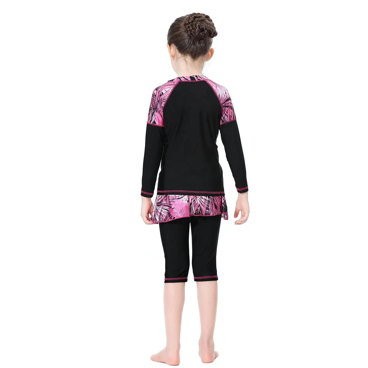 3 шт. Исламская пляжная одежда Буркини Купальник для девочек арабских Плавание пляжная мода мусульманский костюм скромный полное покрытие