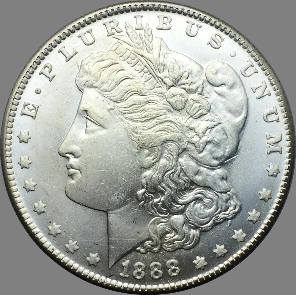 

Untied States 1888 1 One Dollar Morgan Dollar Cupronickel Silver Plated Copy Coins