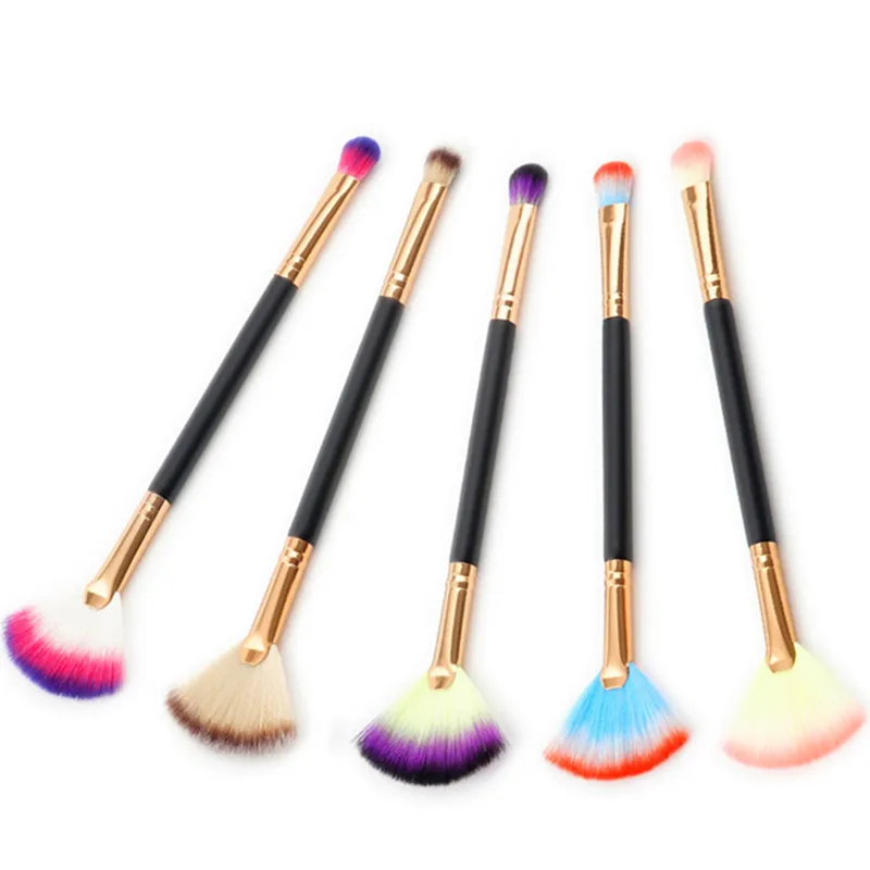 Buy 2Pcs Fan Brush Small Double Head Makeup Brushes