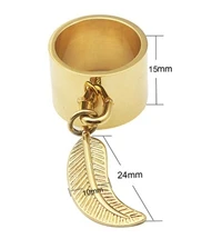 Горячее перо из нержавеющей стали очаровательные кольца широкий Acier Bague лист кулон для женщин кольца панк Серебряные вечерние кольца Phalange Alliance