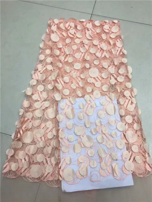 White African Lace Fabric 3D circle High Quality 2018 French Tulle beads Nigerian Net For Wedding Dress green | Дом и сад