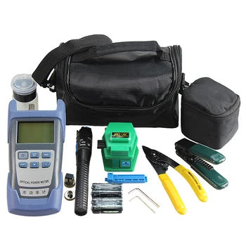 

11 type Fiber Optic Tool Kit with SKL-S1 Fiber Cleaver Optical Power Meter 1mw visual fault locator