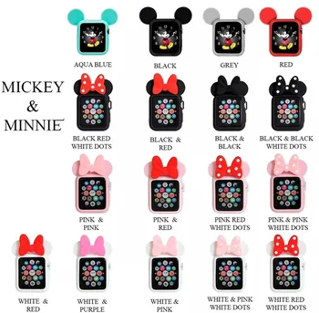 

Lovely Mickey Silicone Band Case For Apple Watch iwatch Rubber Series 4 3 2 1 Cover 38mm 42mm 40MM 44MM Girl Kid