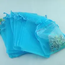 Бесплатный shiipng! 500 шт./лот светло-голубой органзы свадебный подарок Сумки и Чехлы 12x9 см