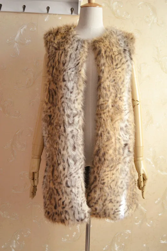 Aliexpress.com : Buy Womens Brown Plus Size Long Faux Fur Sleeveless Leopard Print Vest Ladies 