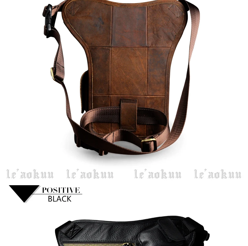 Оригинальный кожаный Для мужчин Многофункциональный Мода Повседневное сумка через плечо Дизайн путешествия пояс упаковка падение ноги