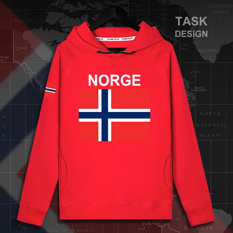 Norway Norge NOR Nordmann NO мужские толстовки с капюшоном, пуловеры, мужские толстовки, тонкая новая уличная одежда в стиле хип-хоп, новинка 02 - Цвет: hooded-red