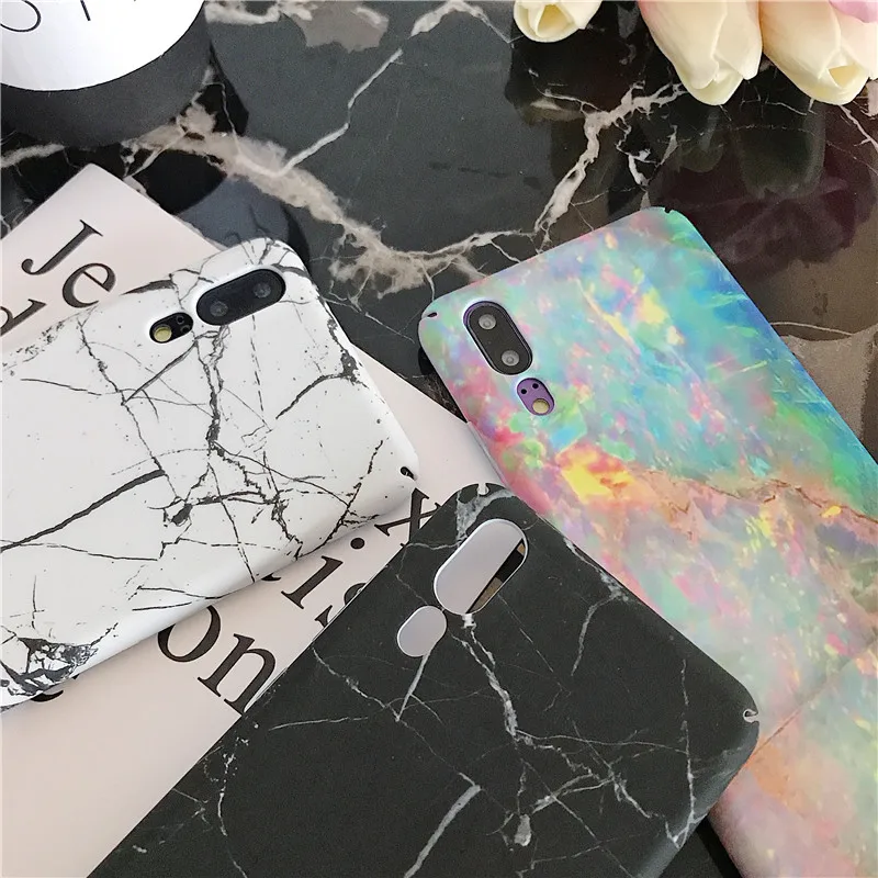 Жесткий чехол LANCHE для телефона Huawei P Smart, мраморный чехол для телефона Huawei P20 Lite Mate 20 Pro, чехол для Honor 10 lite