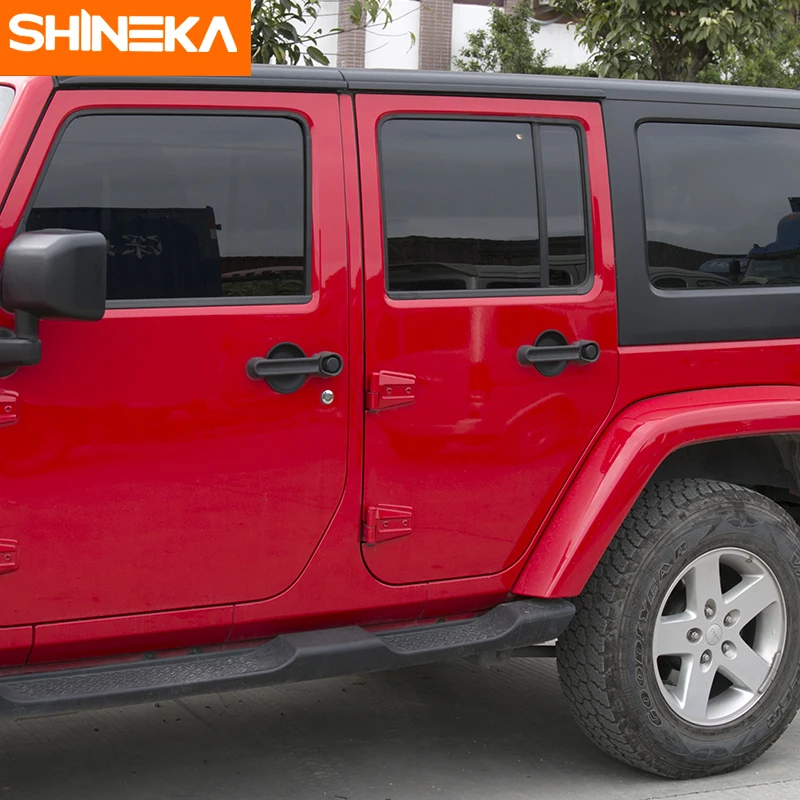 SHINEKA матовая черная ABS крышка для дверной ручки Набор наклеек 2 4 дверей Jeep Wrangler JK