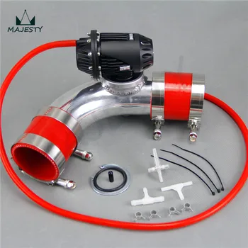 

2.25''57mm 90 degree Flange Pipe +SQV Blow Off Valve BOV IV 4 black + silicone Hose kit red