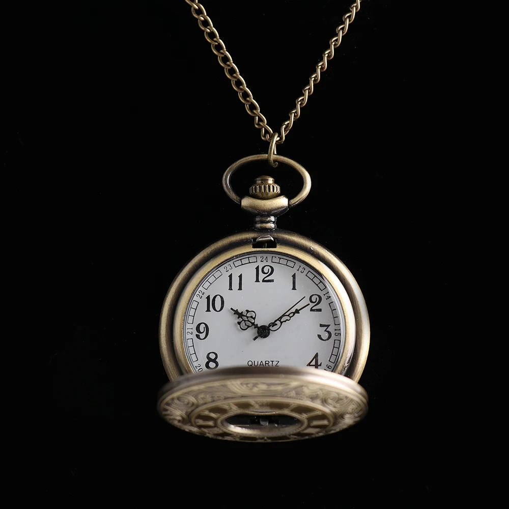 Steampunk Quartz Pocket Fob Watch with Sweater Necklace Chain Roman Numerals Men Women s Pocket Watch 5