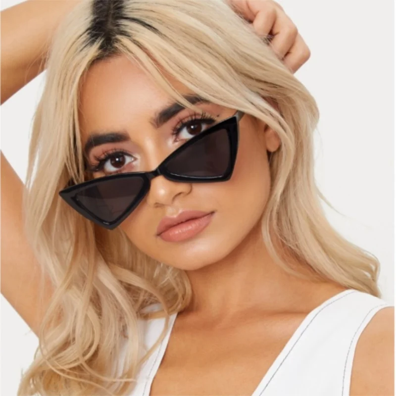 vintage sunglasses women cat eye luxury brand design Triangle Black sunglasses ladies 2019 Retro Red small Sun glasses oculos