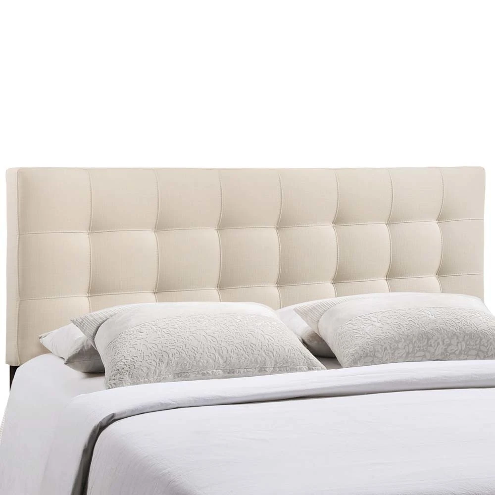 Ivory Lily King Fabric Headboard