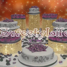 Кристально круглый Круглый прозрачный свадебный торт стенд-свадьба центральный-свадьба; для торта-7 шт./партия-Свадебные Поставки