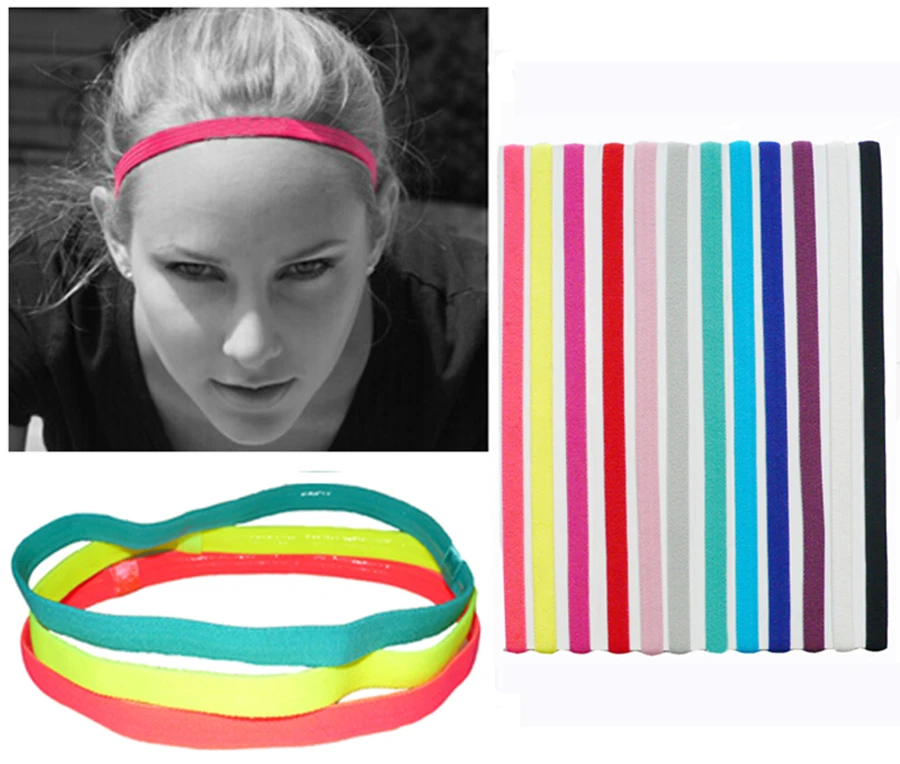 Slim Single Sports Elastic Headband Softball Soccer Hair Band Rubber
