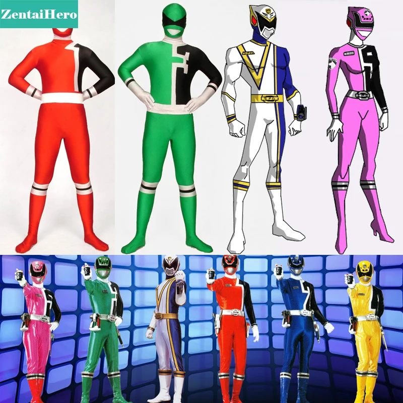 Индивидуальный заказ 6 цветов tokusou Sentai Dekaranger костюм супергероя из спандекса, зентай, костюм, Косплэй Хеллоуин костюм C100
