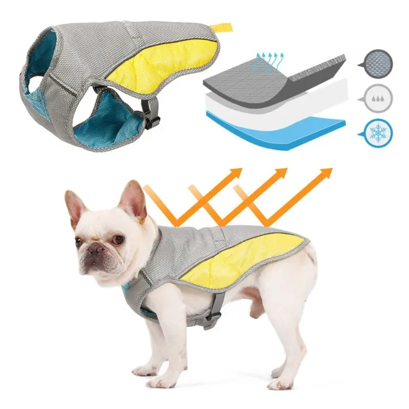 

Dog Cold Vest Summer Breathable Pet Heatstroke Cooling Suit Cool Clothes Jacket for Dogs Bulldog Pets