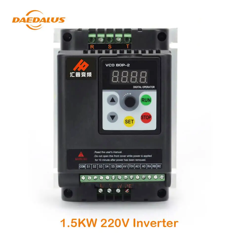 

Daedalus 1.5Kw 220V Ac Driver 1 Phase Input And 3 Phase Output For Cnc Router Spindle Motor Speed Adjustment