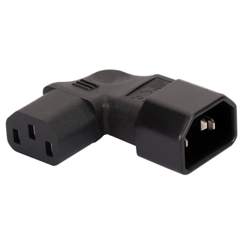 

Right Angle IEC 320 C14 3 Pin Male to C13 Female PDU PSU UPS Power Extension Adapter Receptacle for LCD LED TV Wall Mount