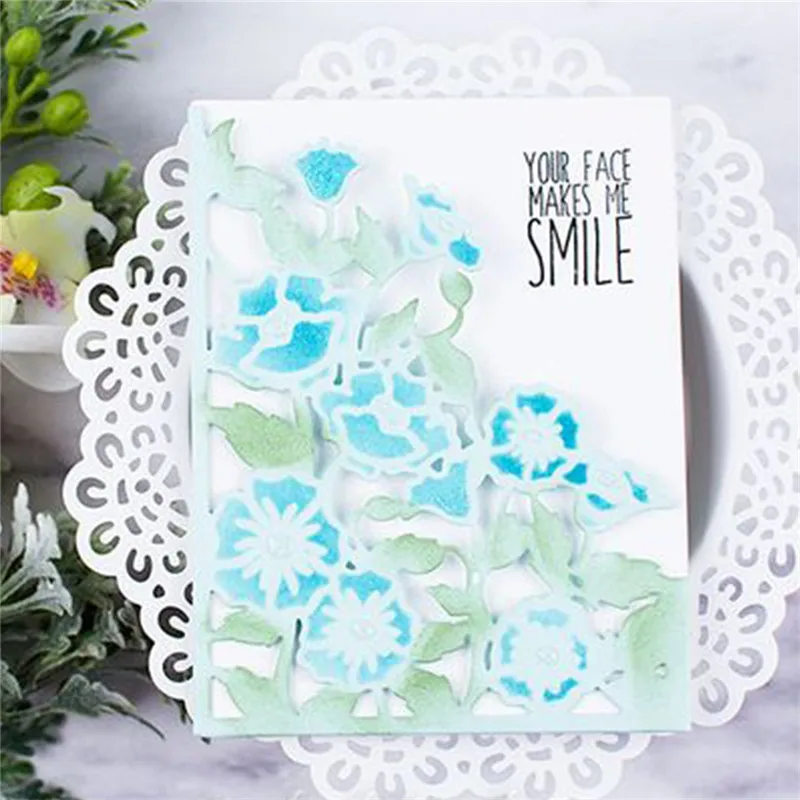 

Naifumodo Dies Flowers Lace Metal Cutting Dies Frame Diamond Decor Scrapbooking Embossing Paper Card Craft Border Template DIY