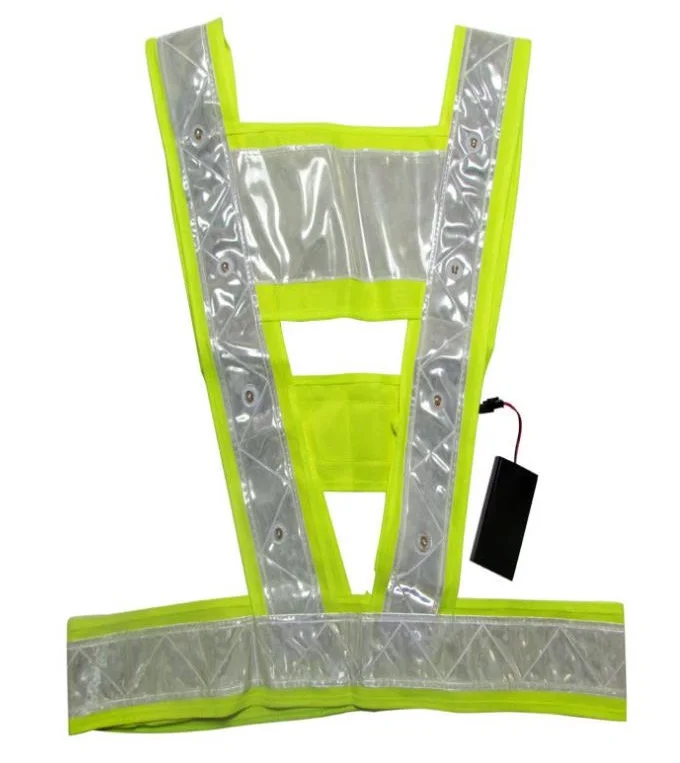 

LED Reflective Safety Warning Fluorescent Yellow Breatable Mesh Vest