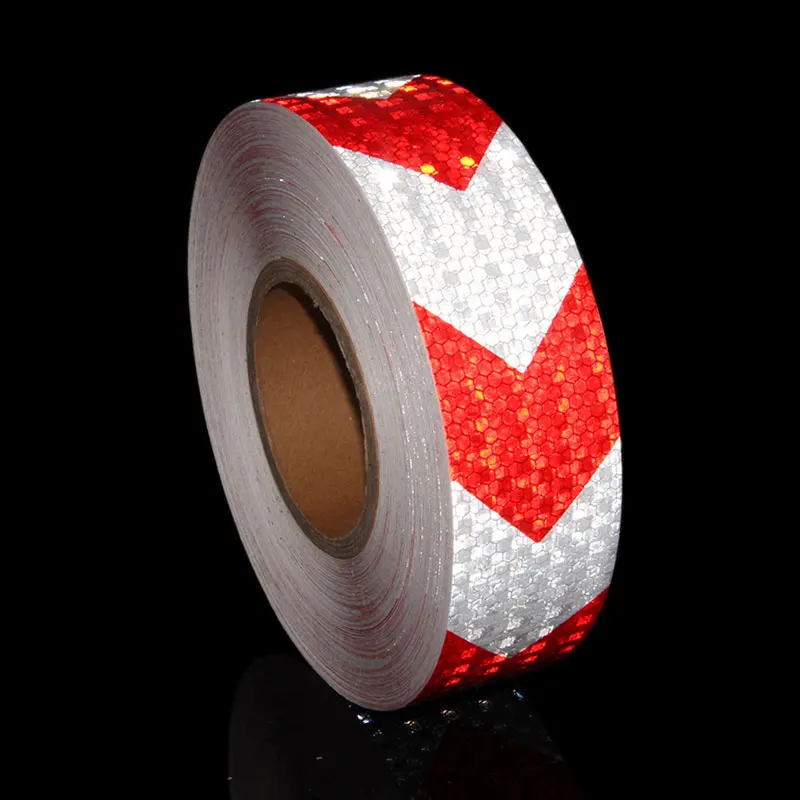 

50MMX20M Arrow Motorcycle Sticker Reflective Stickers On Car Red White Yellow Black Reflector Reflecting Tape On A Bicycle Trunk