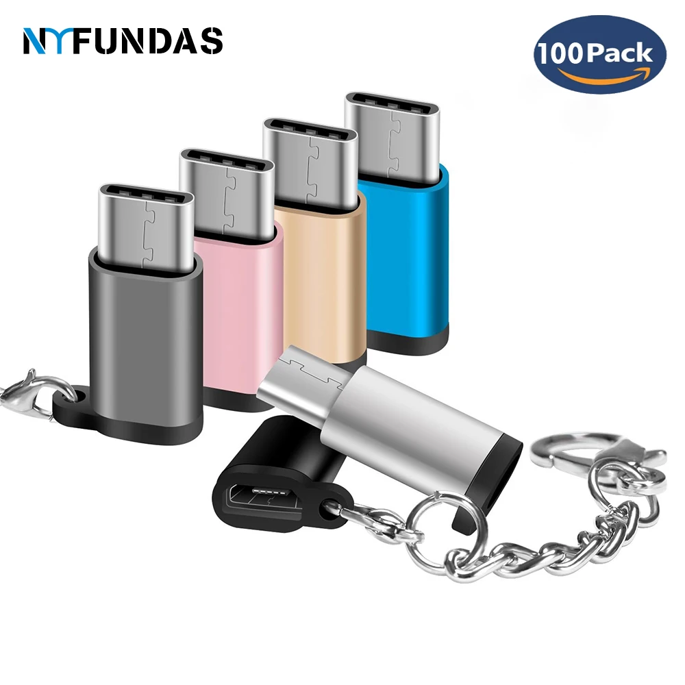 

NYFundas 100pcs micro usb type c charger adapter for samsung galaxy s10 9 plus huawei p30 p20 pro oneplus 7 pro usbc usb-c cable