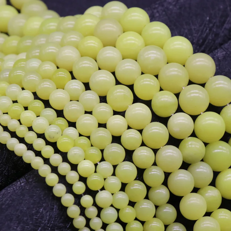 

Jewelry Accessories Stone Spacer Beads 6/8/10mm Natural Lemon Jades Beads Loose Finding Beads DIY Making for Bracelets Necklaces