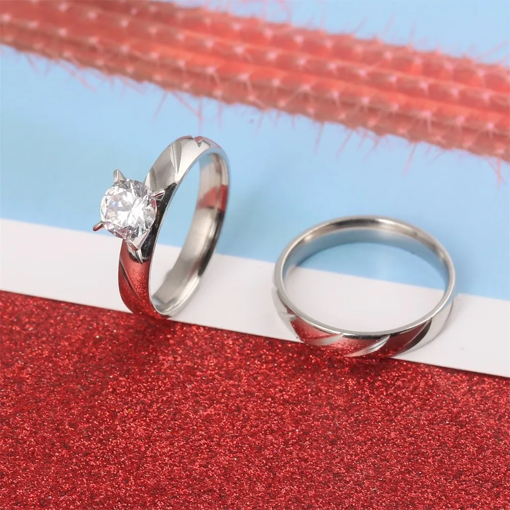 Classic Wedding Rings For Men Women Stainless Steel Polished Finger Rings Rings AliExpress