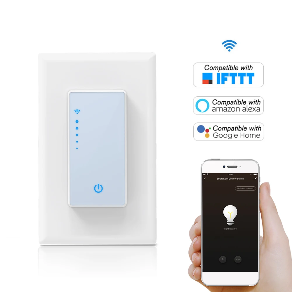 

Smart Light Dimmer Touch Switch Wireless APP Voice Remote Control Switch Compatible Decor with Amazon Alexa Google Assistant