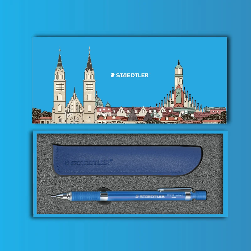 Ограниченная серия, механический карандаш STAEDTLER 92535-05NW, китайский красный/небесно-голубой металлический механический карандаш, 1 шт