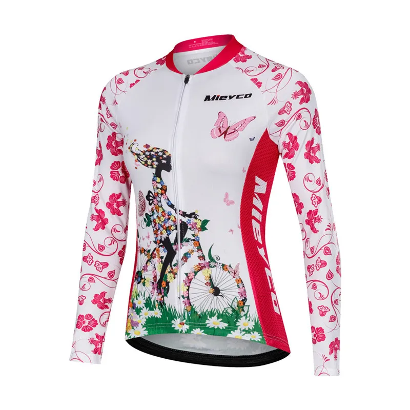 Mieyco длинный рукав Джерси Женская велосипедная рубашка Светоотражающая велосипедная Джерси дышащая рубашка для езды на велосипеде MTB Джерси мейло Ciclismo - Цвет: 8