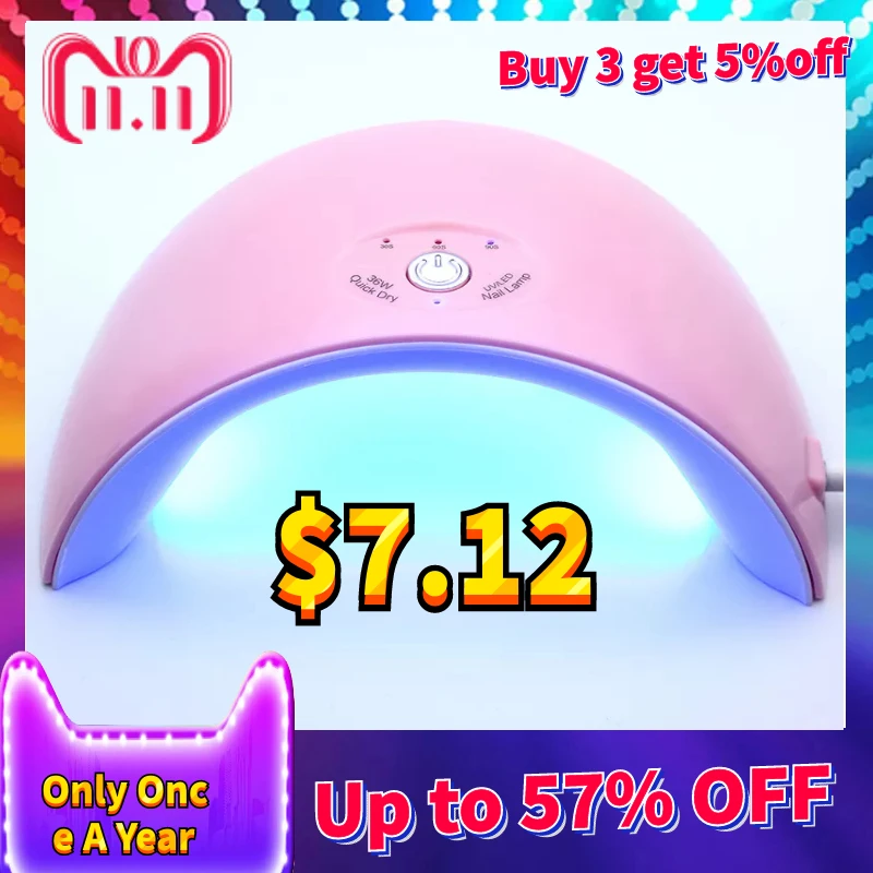 

Newest 36W Led UV Lamp 12pcs LED Nail Dryer for ALL Nail Gel Polish Manicure With Timer button Sensor Nail Art Tools