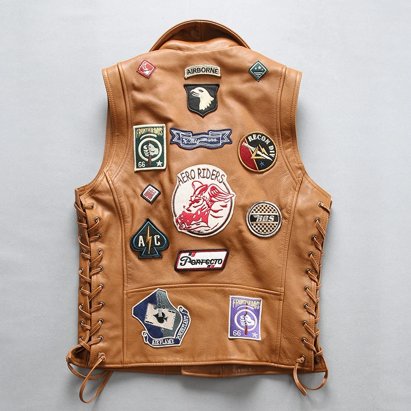 90% OFF 22085 Read Description! Asian size good quality Cow skin vest men's cowhide leather stylish rider vest