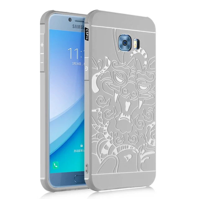 For Samsung Galaxy C9 Pro Case Silicone 3D Relief Dragon Shockprook