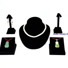 Воздушная маленькая витрина для ювелирных изделий в черном бархатный держатель для подвесного ожерелья Держатель для сережек и подставка для браслетов