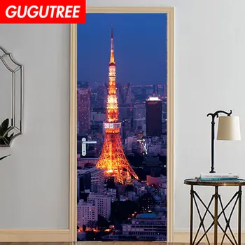 

Decorate Home scenery tower art wall sticker decoration Decals mural painting Removable Decor Wallpaper LF-663