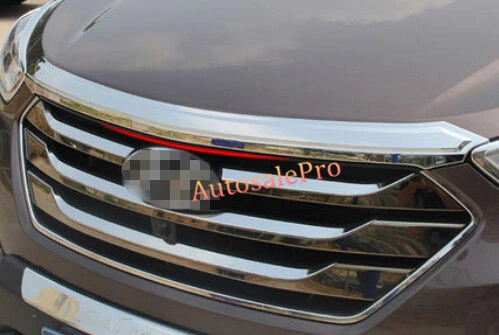 Передняя решетка радиатора из АБС пластика для Hyundai Santa Fe IX45 2013 2014|grill trim|trim coverhood trim