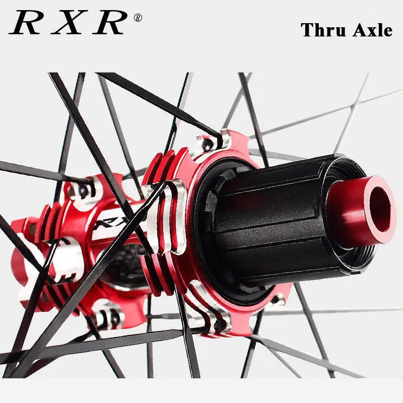 RXR 7-11 скорость через ось/QR MTB колеса велосипеда 26/27. 5/2" углеродный волоконный концентратор MTB колеса дисковый тормоз 5 подшипников велосипедные колеса