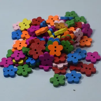 

100PCs Buttons Craft Scrapbooking Patchwork Children's 11MM Mixed Floral Button for Needlework Clothing DIY Sewing Accessories