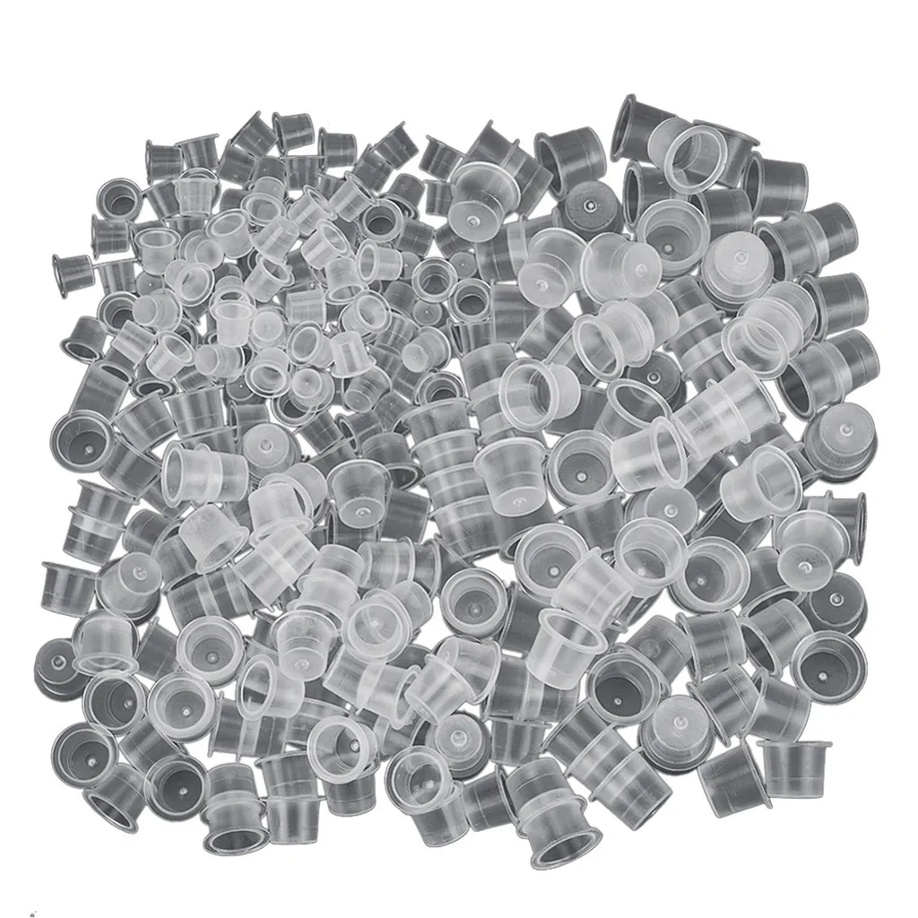 

300PC S/M/L Plastic Disposable Microblading Tattoo Ink Cups Permanent Makeup Pigment Clear Holder Container CapTattoo AccessoryF