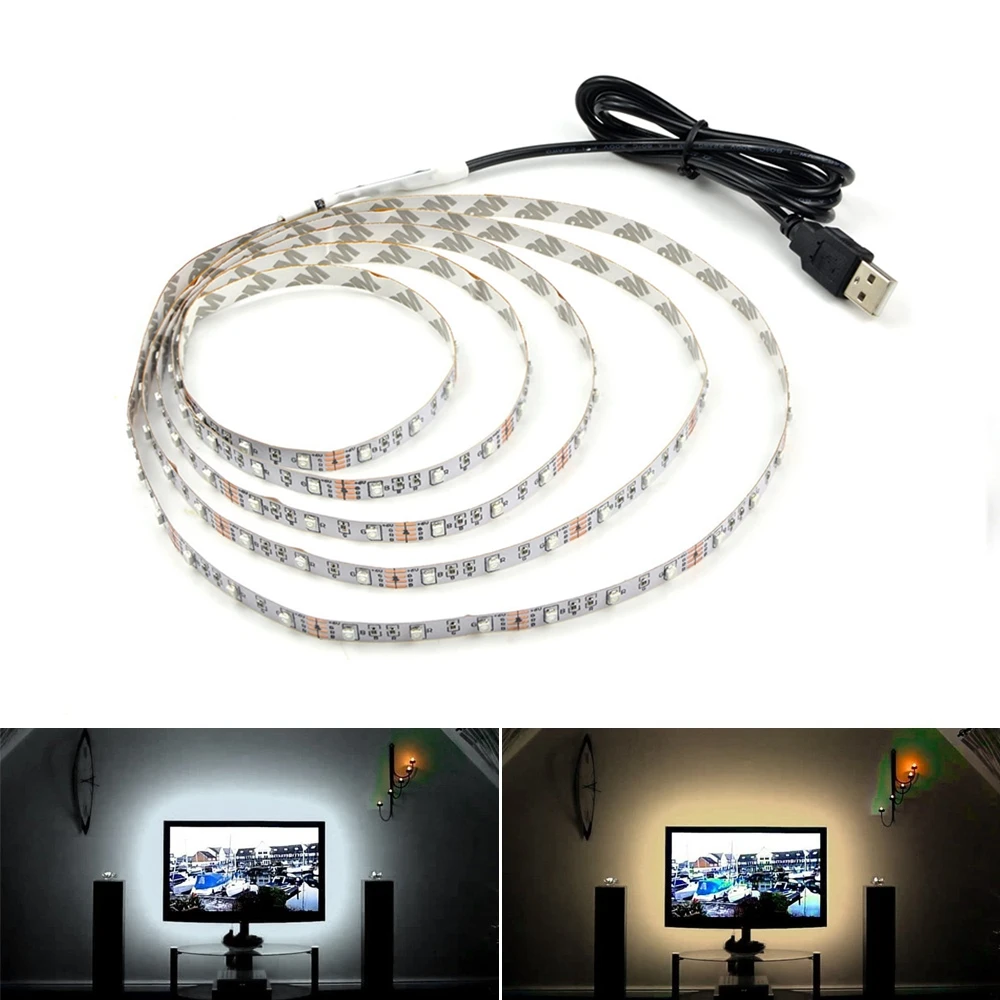 

2835 SMD USB Power LED Strip TV Backlight 1m 2m 3m 4m 5m LED Light Tape Desktop PC Screen Background Decor Lamp Kitchen Light