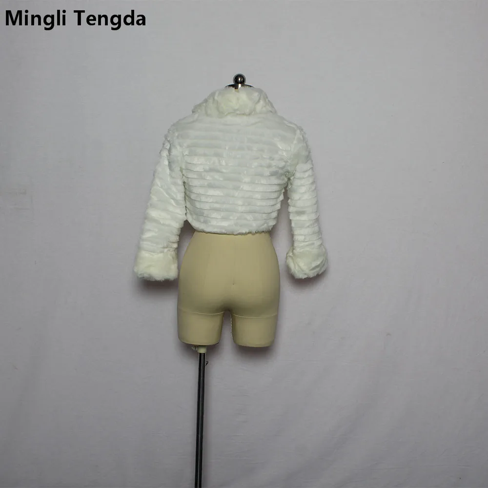 Женское свадебное пальто Mingli Tengda теплое болеро из искусственного меха с длинными
