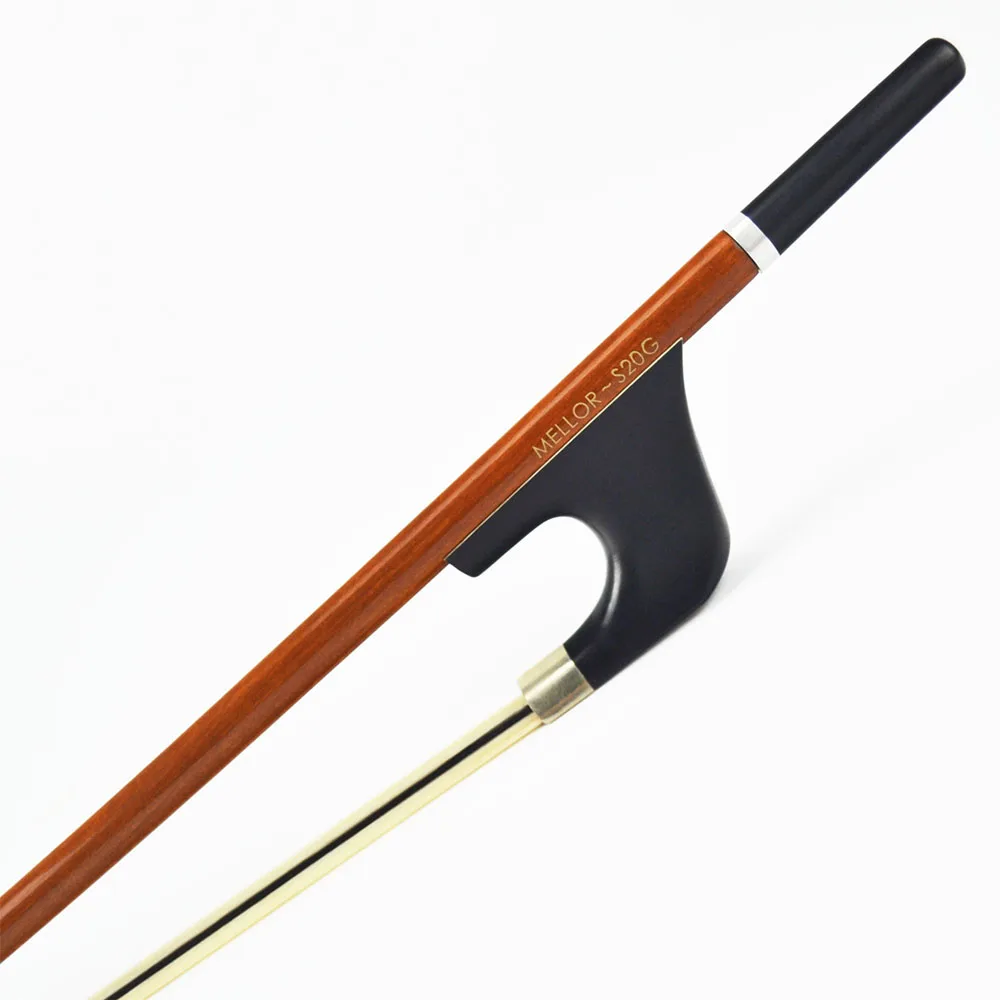 Pernambuco German Double Bass Bow Natural White Hybrid Black Horse Hair
