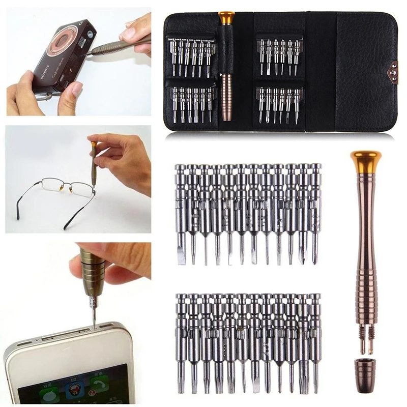 

25 In 1 Screwdriver Bit Set , Torx Multifunctional Opening Repair Tool Set Precision Screwdriver for Eyeglasses Laptop Watch PC
