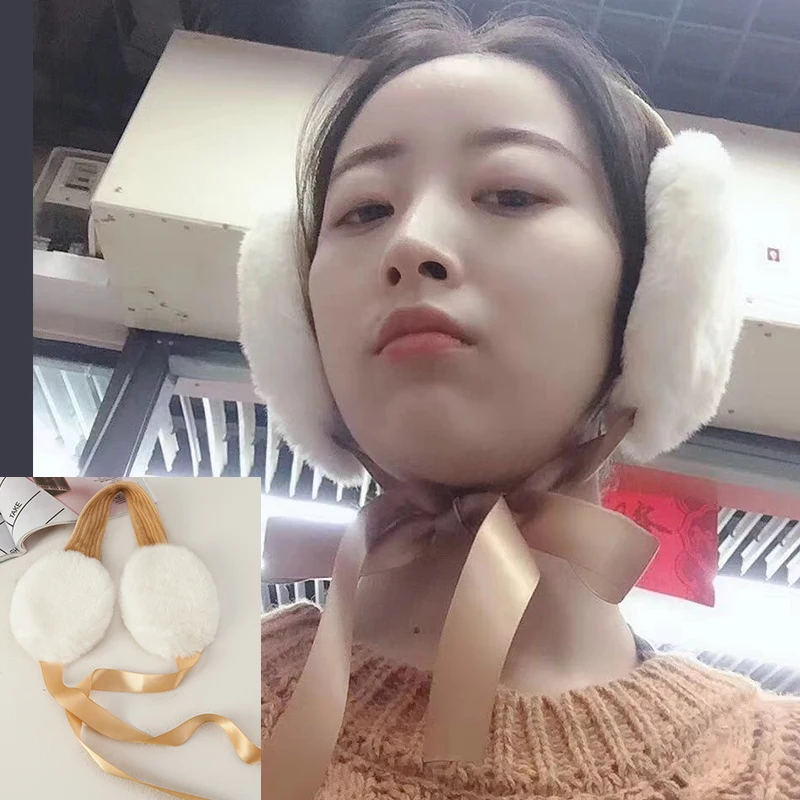 Buy Super cute winter warm earmuff silk scarves