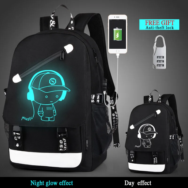 

2018 Men's Fashion School Backpacks Kids Lightweight Anti-Theft Backpack Laptop USB Charging Backpacks Men's Travel Backpack