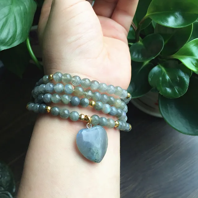 Bracelet Labradorite Coeur